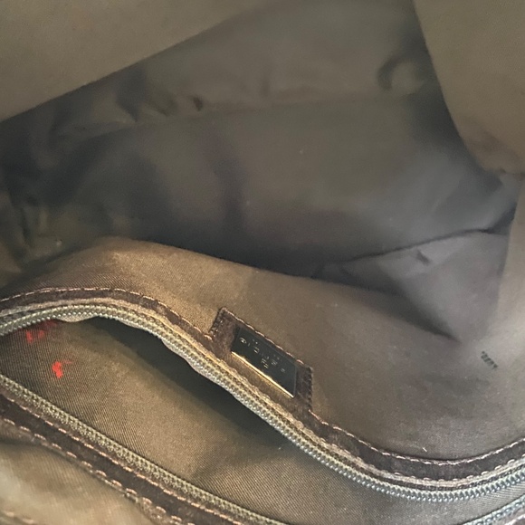 Vintage Fendi Pequin Stripe Shoulder Bag w/ COA - Brown and Black Authentic Y2K - Picture 11 of 16